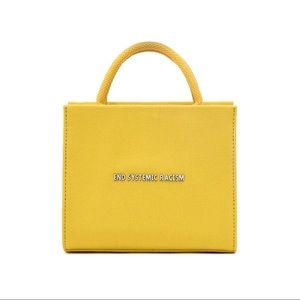 Yellow Canvas “End Systemic Racism” Hand Bag (New)